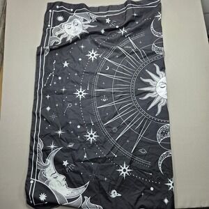 Celestial‎ Sun Moon Tapestry Wall Hanging Decor Astrology Black White 50x60 in